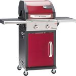 Gasbarbecue met 2 branders en zijtafels, Landmann, rood / zwart